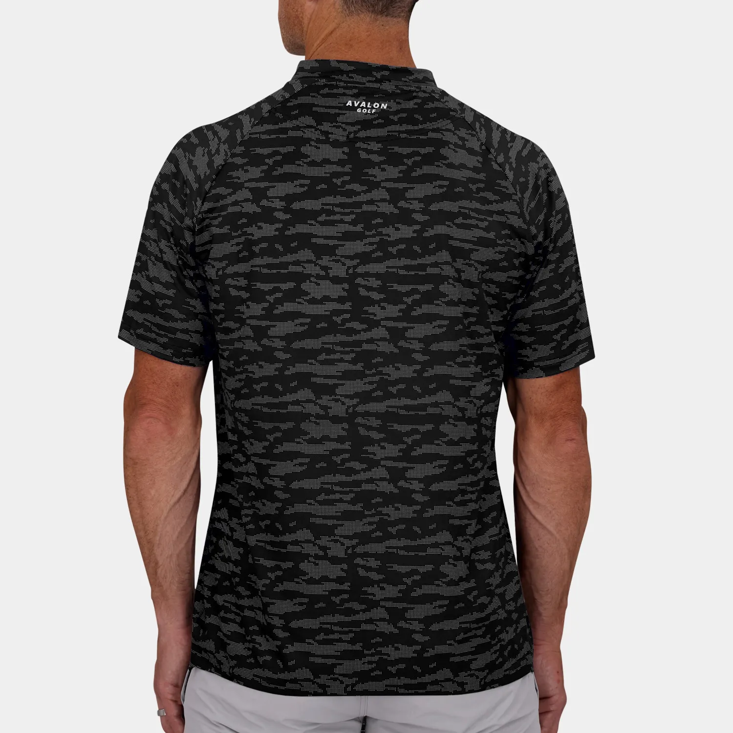 Camo Golf Polo with Blade Collar: Black 02