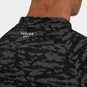 Camo Golf Polo with Blade Collar: Black 08