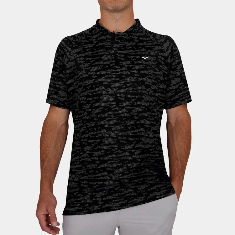 Black Camo Golf Shirt | Modern Blade Collar Golf Shirts for Men