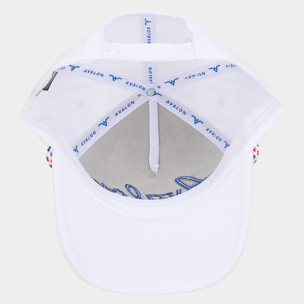 Avalon Performance Golf Rope Hat in White, Blue & Red