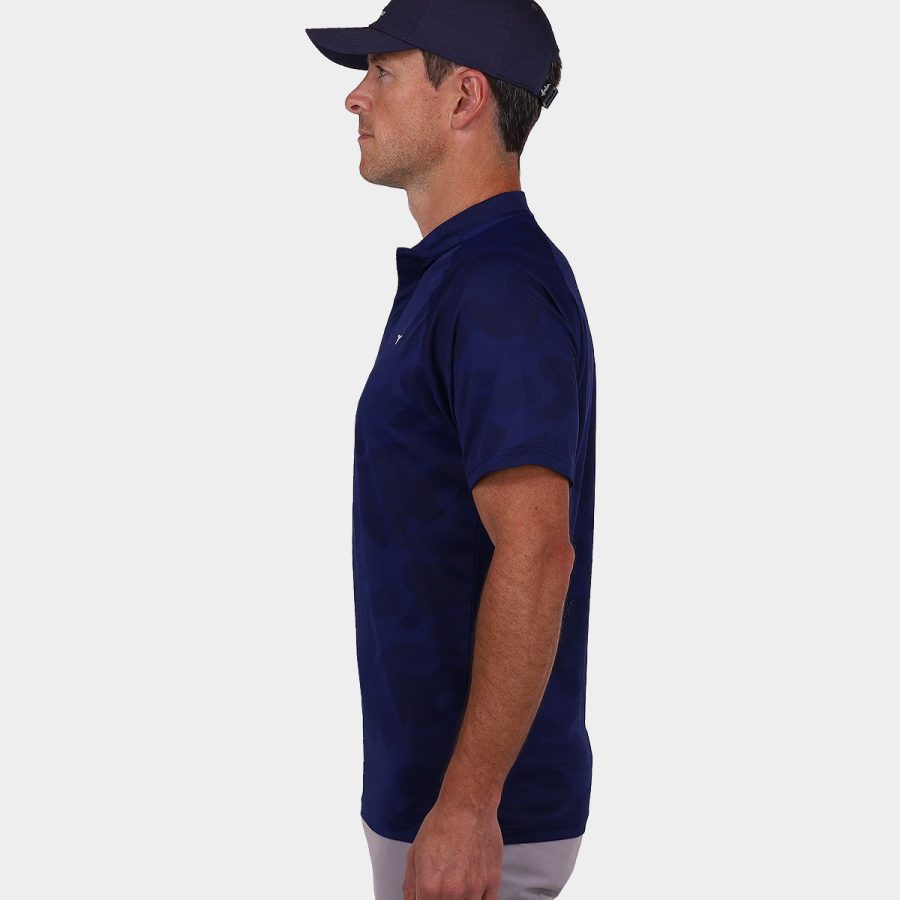 Golf Shirt with Blade Collar - Navy Blue: 003