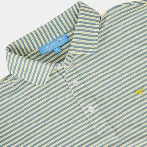 Green Stripe Polo for Golf Collar