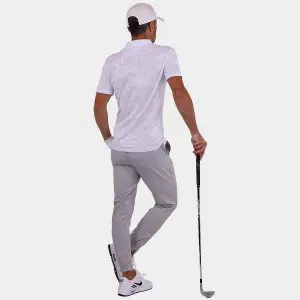 Jacquard Golf Shirt: Avalon Tour Polo in White 08