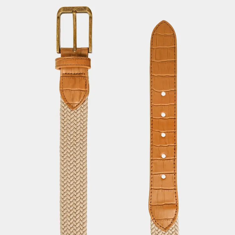 Luxe Golf Belt: Tan Leather Tip