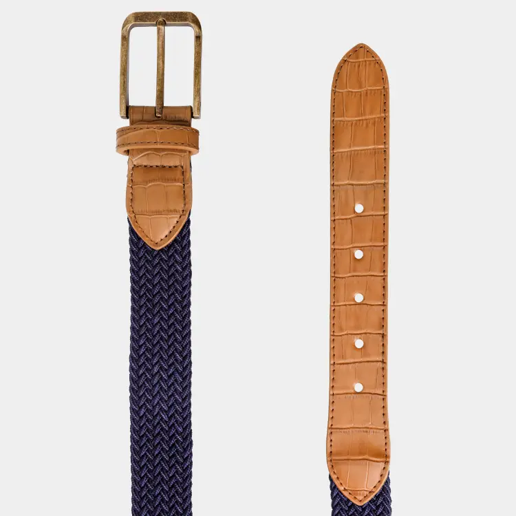 Luxe Leather Golf Belt: Navy Blue
