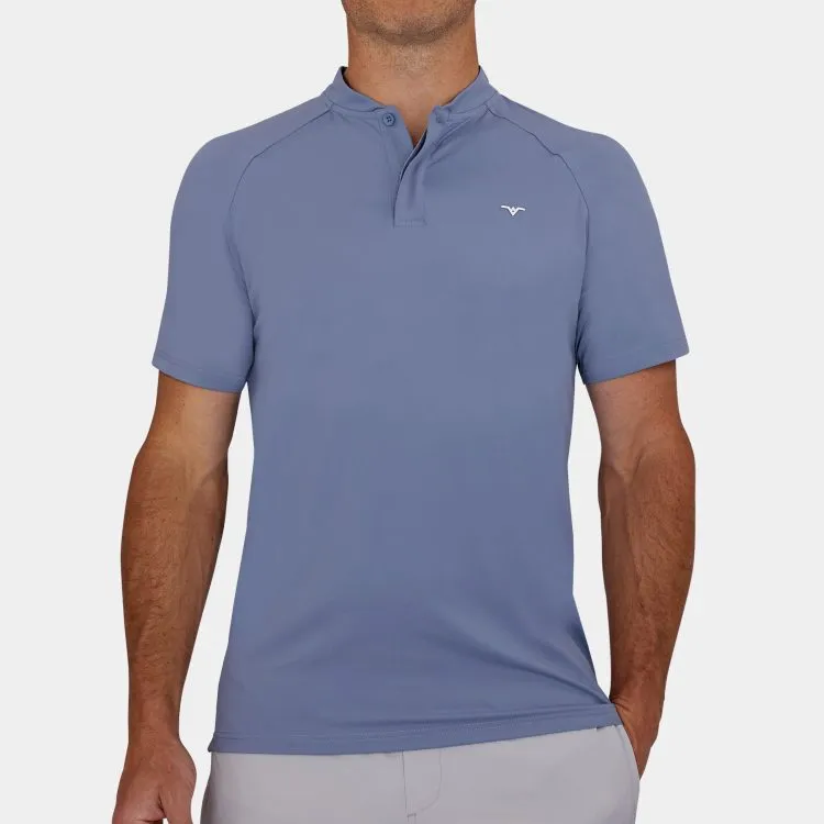 Mens Blade Collar Golf Shirt: Blue