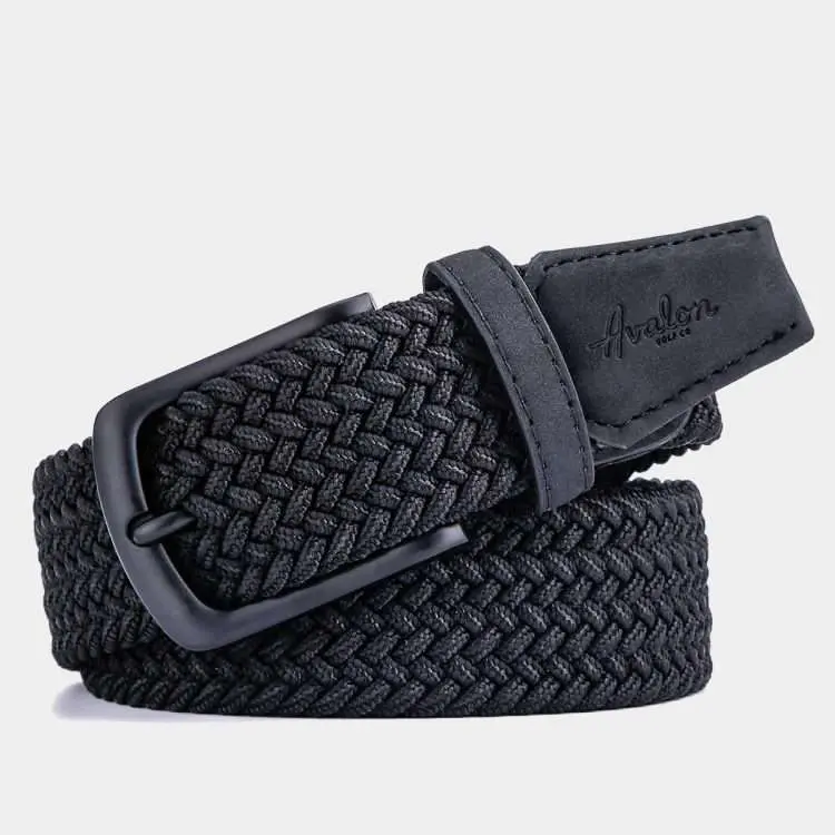 Men's Braided Black Golf Belt