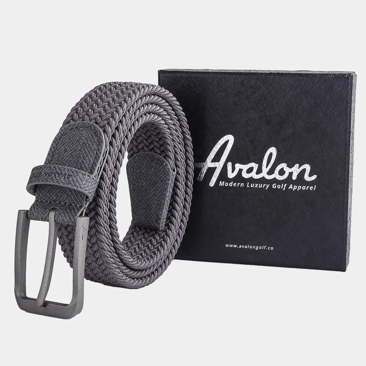 Men s Braided Golf Belt in Dark Gray Avalon Luxury Golf Belts