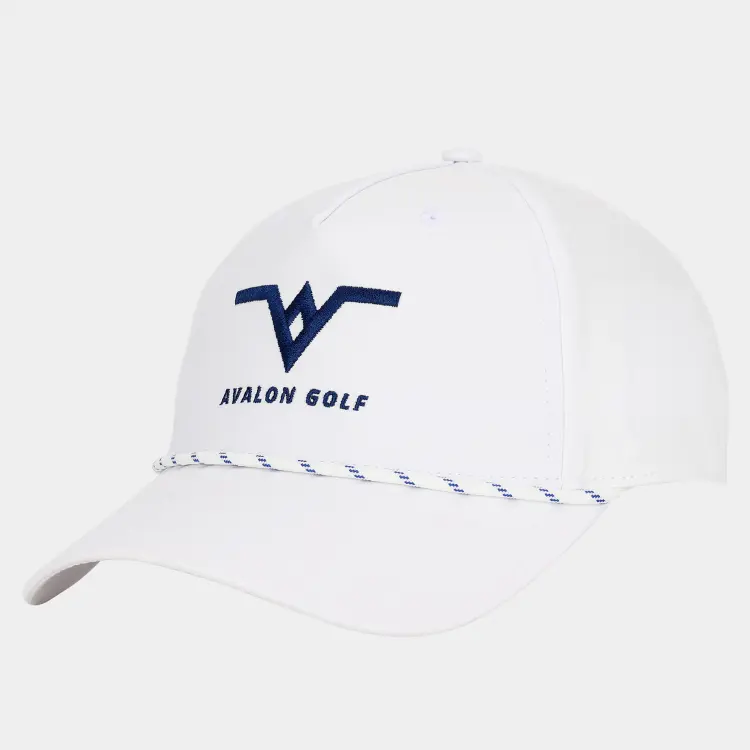 Mens Golf Rope Hat: White + Navy