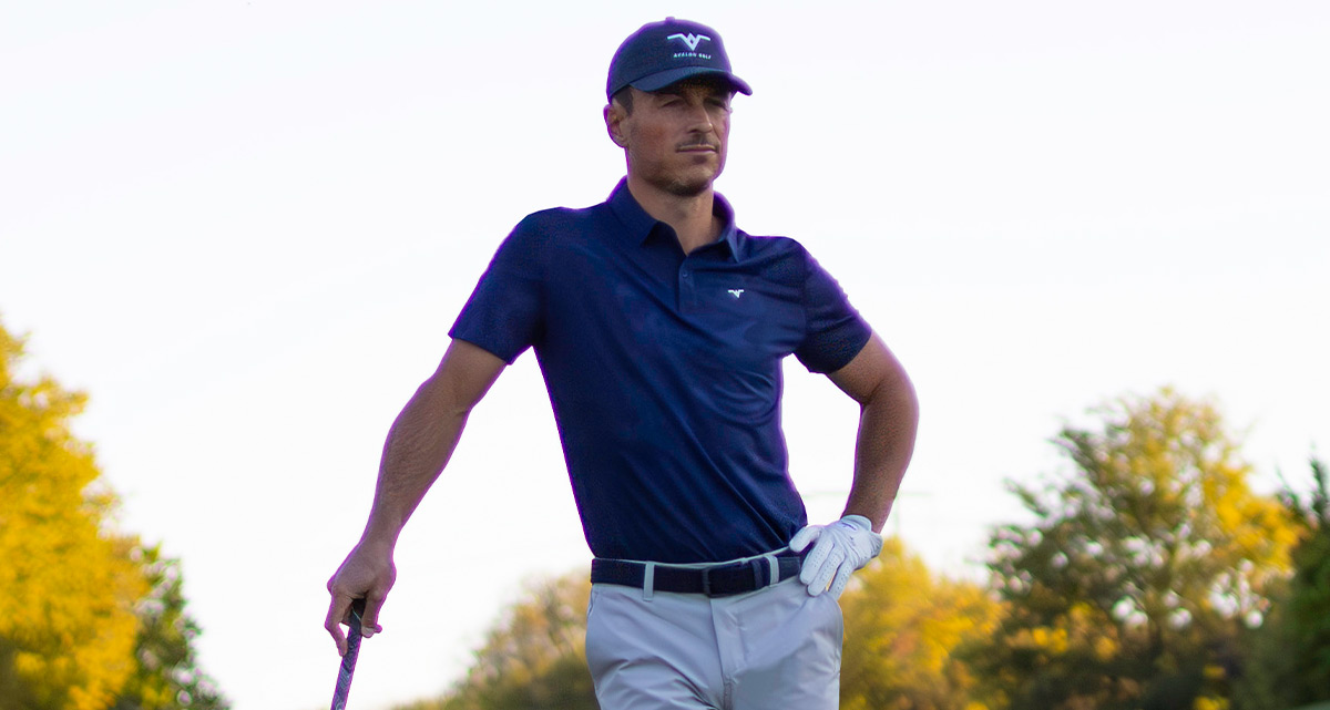Mens Golf Shirt Jacquard Polo: Featured