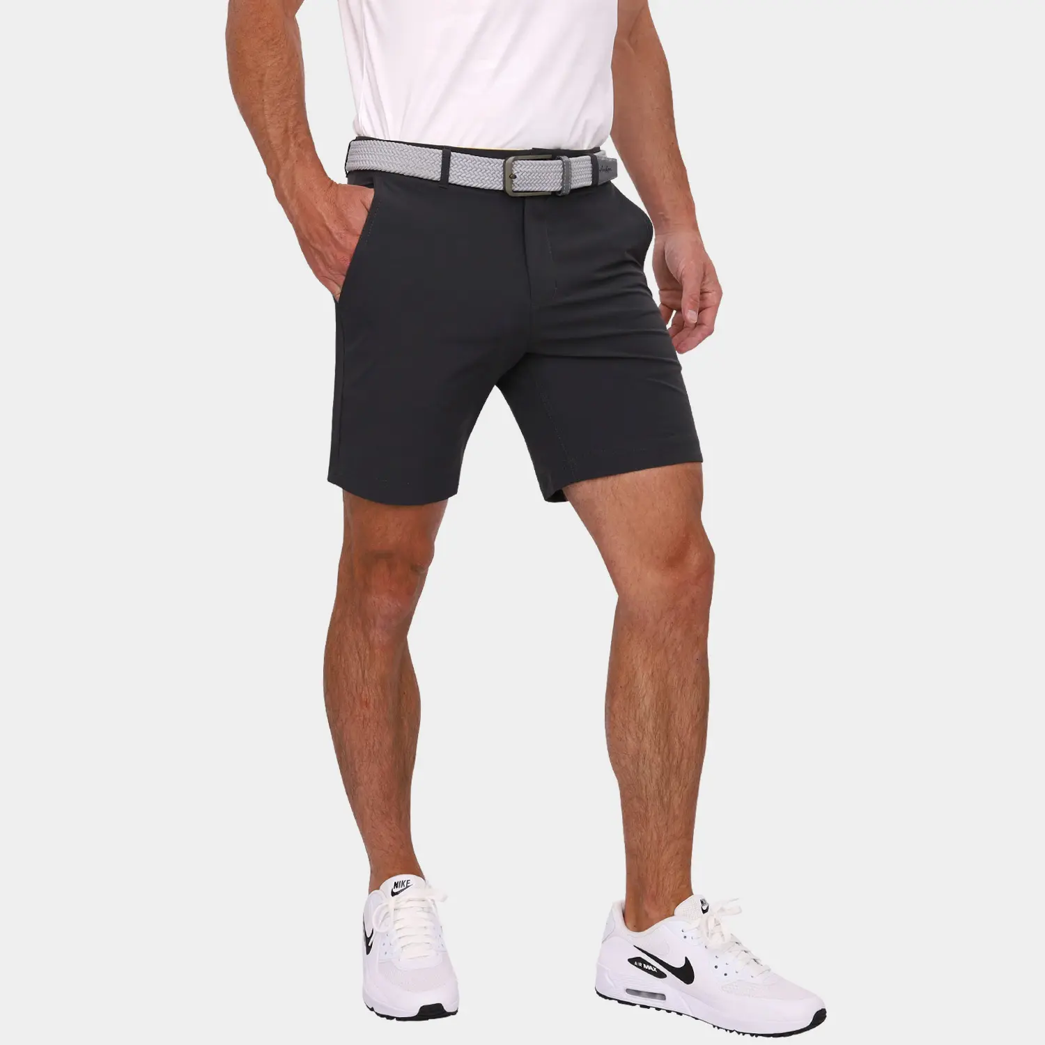 Men's Slim-Fit Golf Shorts in Charcoal | Avalon 7
