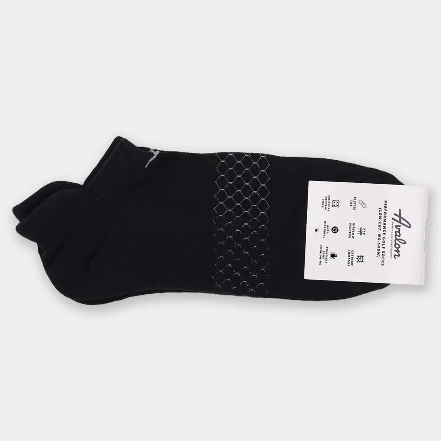 No Show Golf Socks: Black