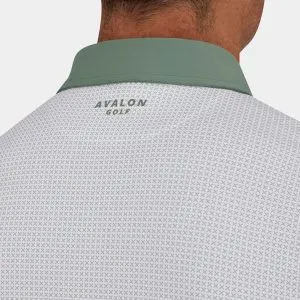Performance Golf Polo: Green X Print - Back