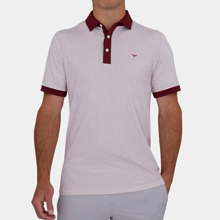 Performance Golf Polo: Red X Print