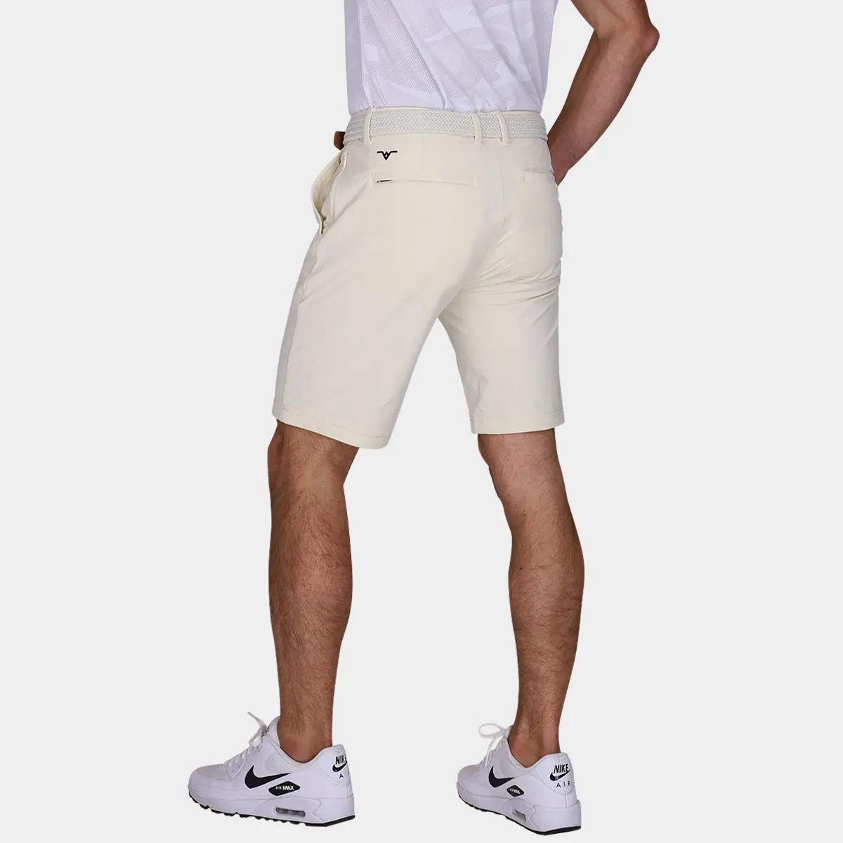 Shop Mens Performance Golf Shorts with 9 inch Inseam Ivory