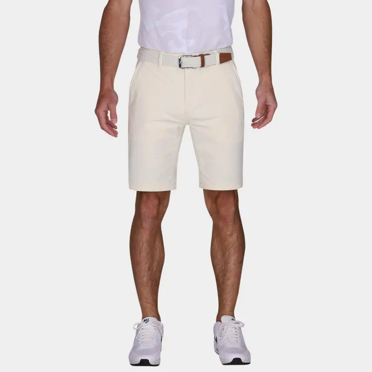 Performance Golf Shorts with 9 Inch Inseam - Ivory