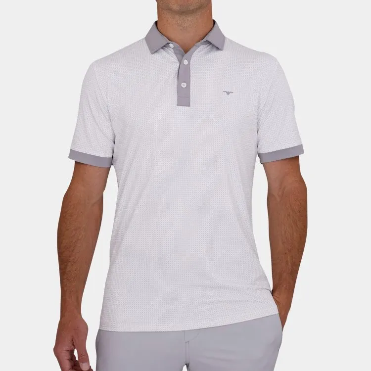 Printed Golf Polo: Gray X