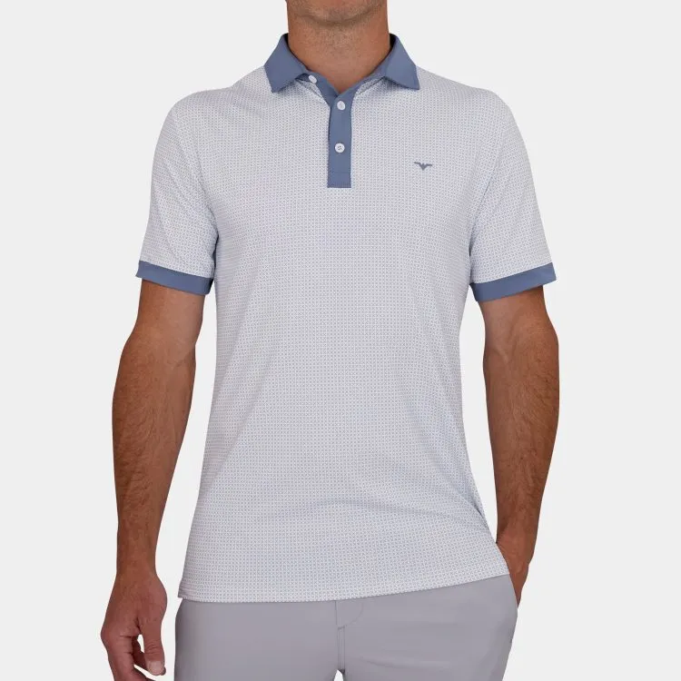 Printed Golf Shirt: Blue X