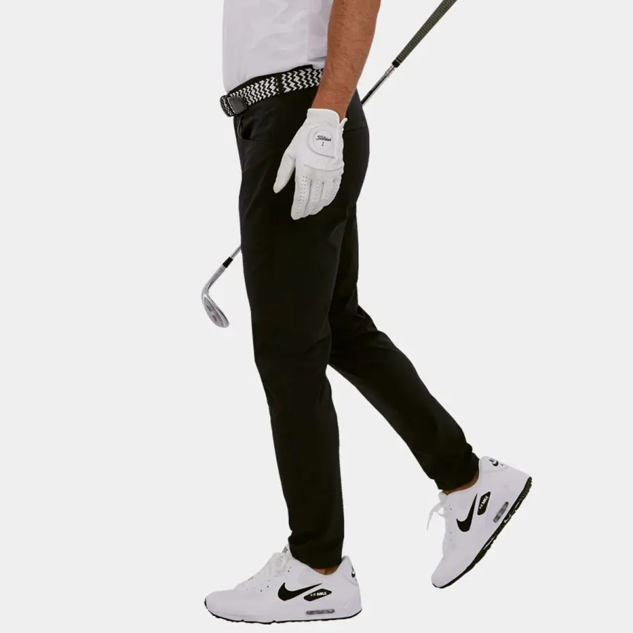 Black slim fit golf pants shop