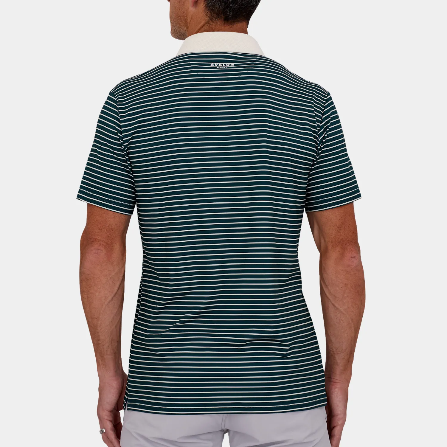 Striped Golf Polo Greenoff White 03