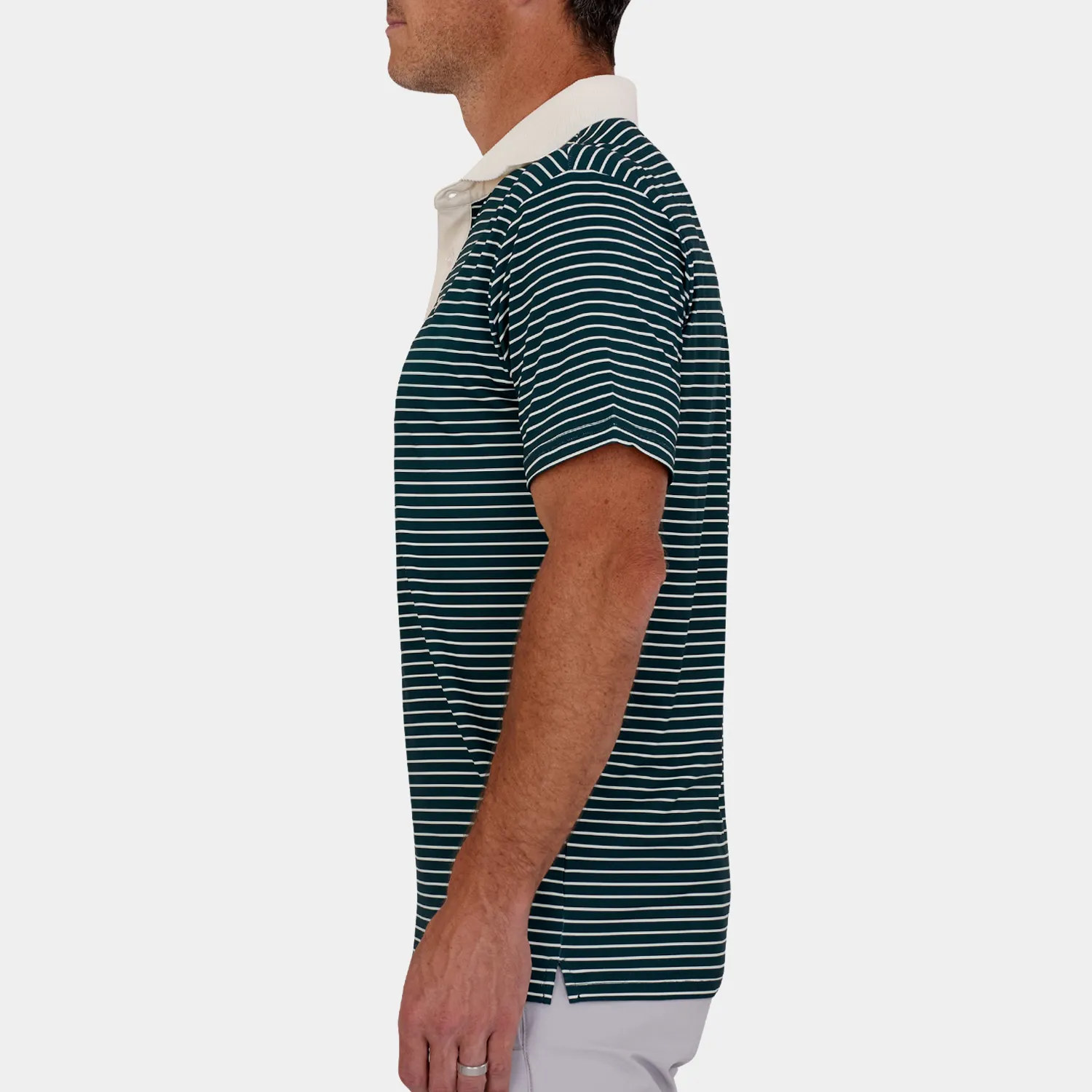 Striped Golf Polo Greenoff White 04