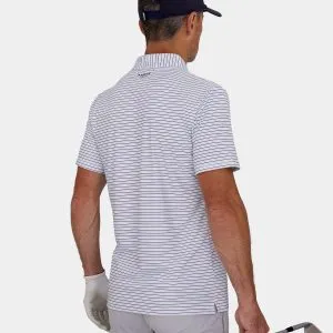 Striped Golf Polo Mens: Navy 06