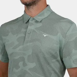 Textured Jacquard Golf Polo Shirt: Avalon Tour Polo in Green 03