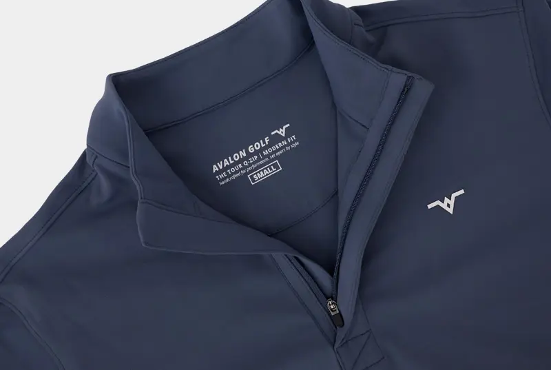 Tour Quarter Zip in Navy Blue | Avalon Modern Men's Golf Apparel