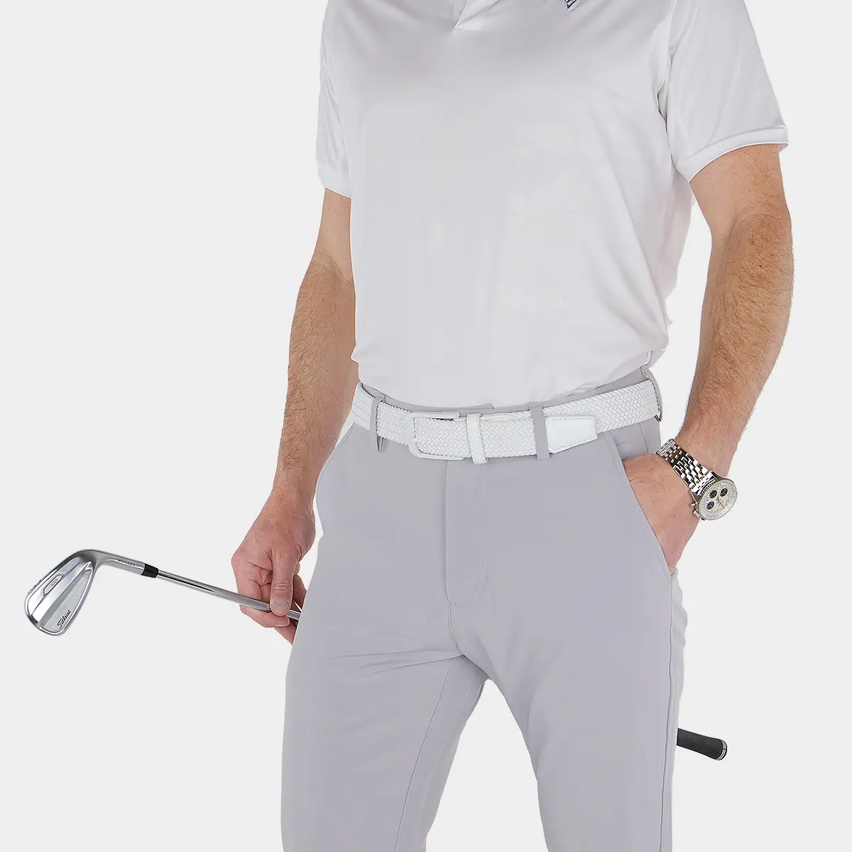 White Golf Belt for Men  Hyper-Stretch + Adaptive Sizing + Comfort